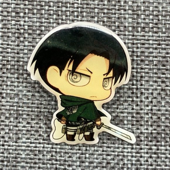 Attack on Titan Deka Tack Lapel Pin Brooch Levi Chibi Sword Anime Toy - Picture 1 of 6